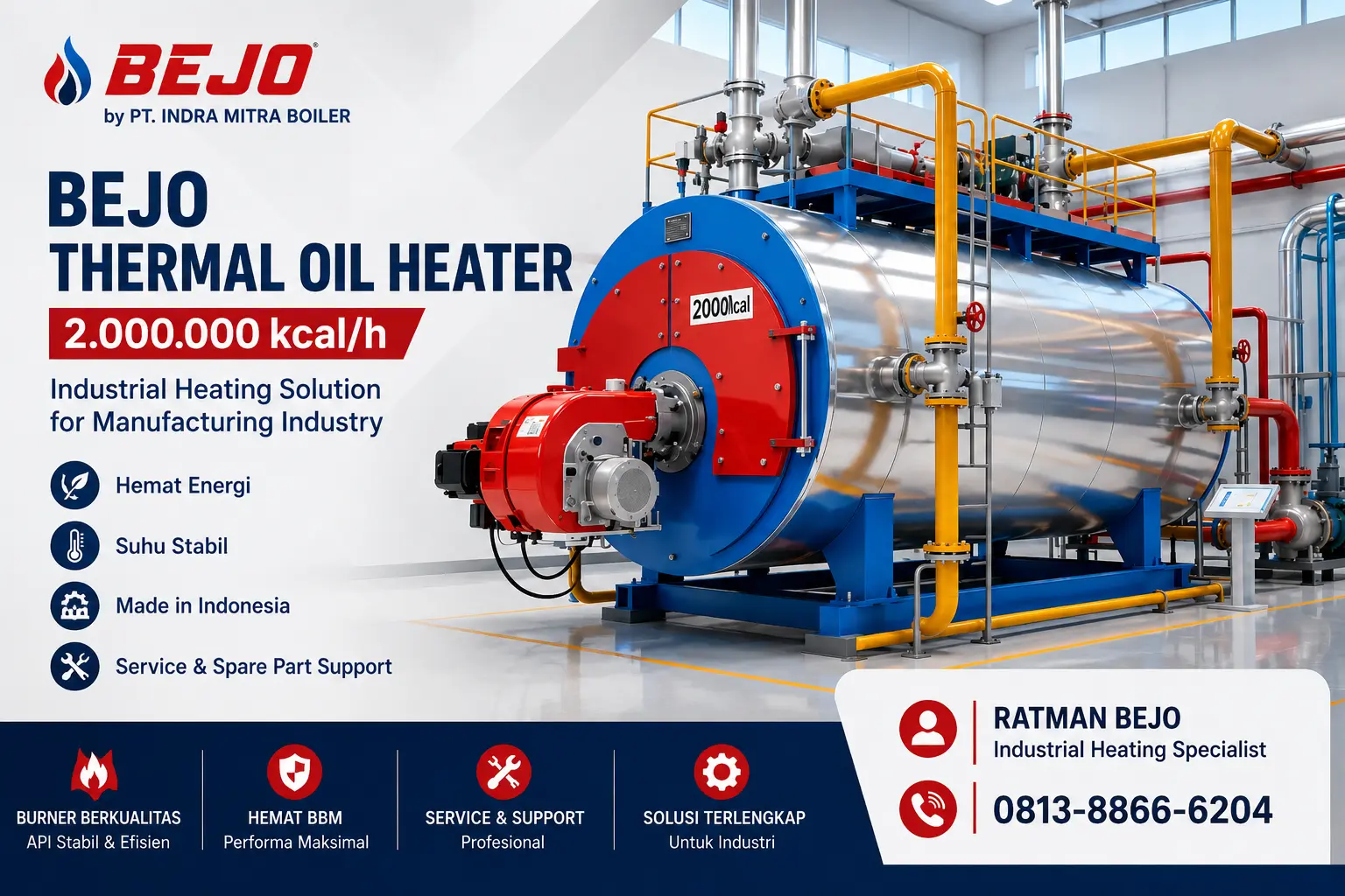 BEJO Thermal Oil Heater 2.000.000 Kcal Industrial Heating Solution Indonesia