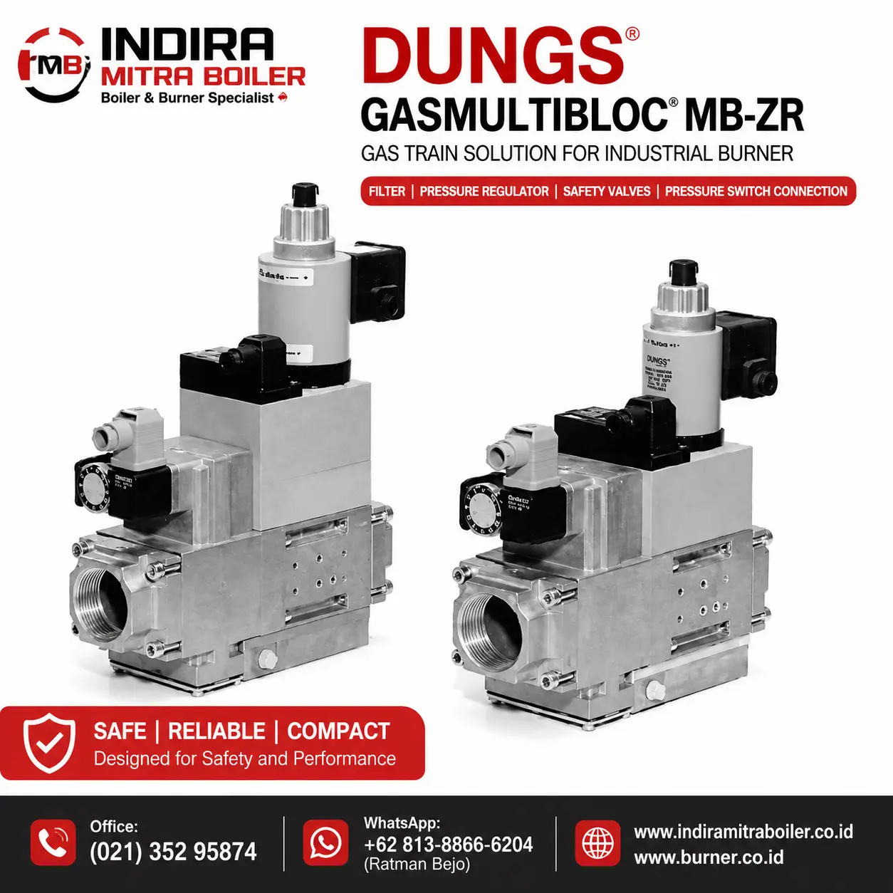 DUNGS GasMultiBloc MB-ZR Gas Train for Industrial Burner