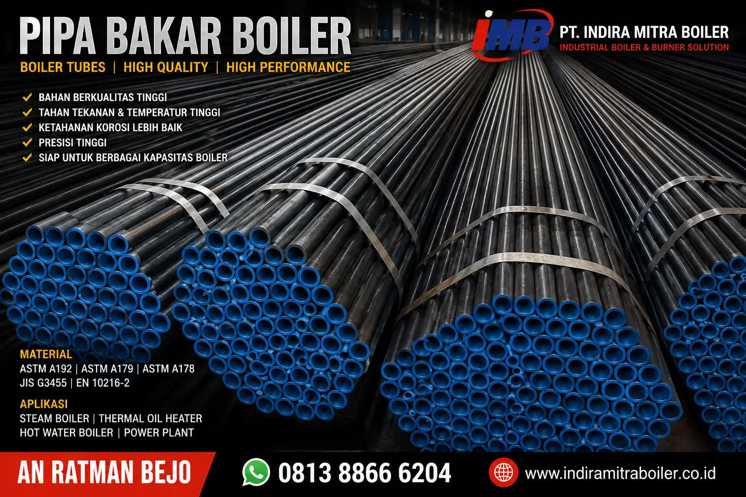 Pipa Bakar Boiler ASTM A192 - PT Indira Mitra Boiler