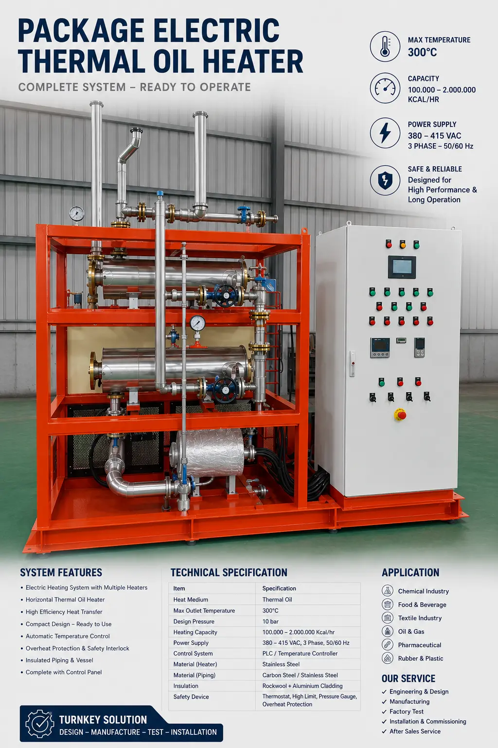 BEJO Electric Thermal Oil Heater by PT Indira Mitra Boiler BEJO Electric Thermal Oil Heater by PT Indira Mitra Boiler - Electric Thermal Fluid Heater Kualitas Eropa