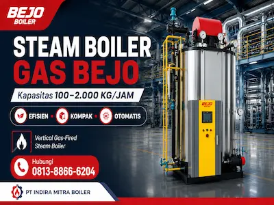 Steam Boiler Gas BEJO 100–2.000 Kg-jam Boiler Gas Industri by pt indira mitra boiler
