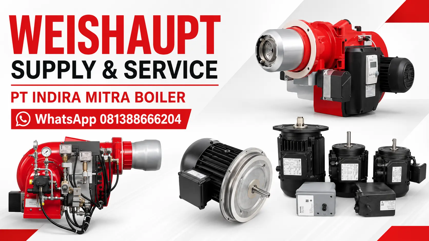 Supply spare part motor blower burner Weishaupt dan jasa service oleh PT Indira Mitra Boiler WhatsApp 081388666204